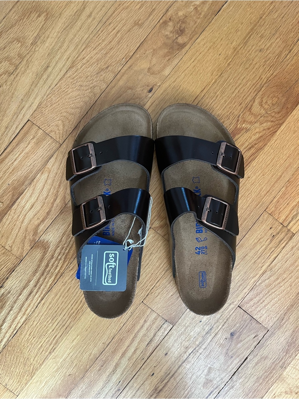 Birkenstock Brown Two-Strap Sandals M9/W11